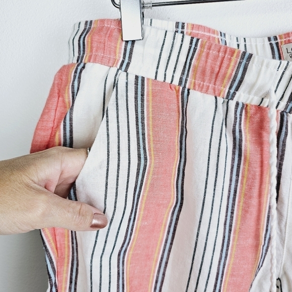 Loft Beach Striped Linen Blend Pants, size Small - Picture 6 of 8